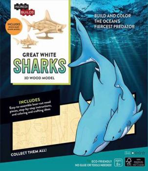 Paperback Incredibuilds: Great White Sharks 3D Wood Model Book