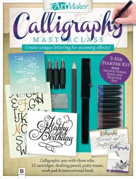Paperback Art Maker Calligraphy Masterclass Kit-3 Nib Starter Kit plus Instructional Book and Practice Pad Book