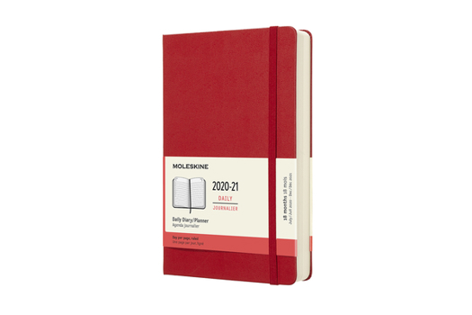 Calendar Moleskine 2020-21 Daily Planner, 18m, Large, Scarlet Red, Hard Cover (5 X 8.25) Book