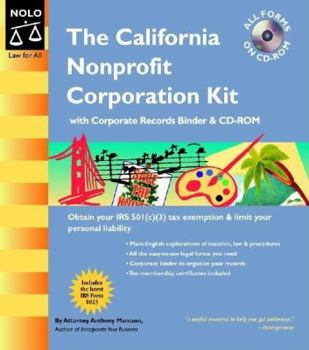 Paperback California Nonprofit Corporation Kit "Binder with CD" Book