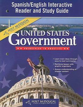 Paperback Holt McDougal United States Government: Principles in Practice: Spanish/English Interactive Reader and Study Guide Book