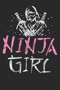 Paperback Notebook: Ninja Girl Vintage Dot Grid 6x9 120 Pages Book