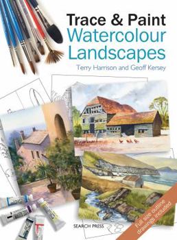 Paperback Trace & Paint Watercolour Landscapes Book