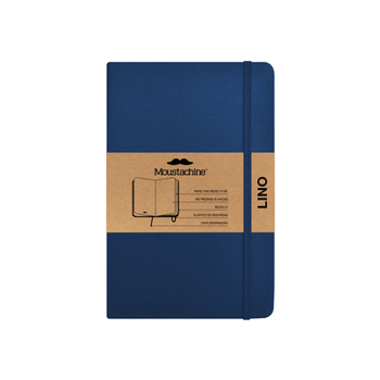 Paperback Moustachine Classic Linen Pocket Dark Blue Blank Flex Book