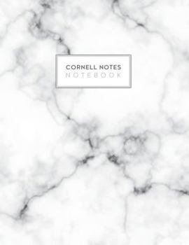 Paperback Cornell Notes Notebook: White Marble Cornell Note Paper Notes Taking Journal for School Students College Ruled Lined Large Notebook, 8.5 x 11 Book