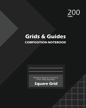 Paperback Grids and Guides Square Grid, Quad Ruled, Composition Notebook, 100 Sheets, Large Size 8 x 10 Inch Black Cover Book