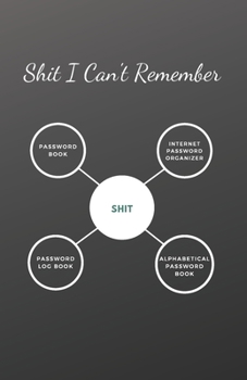 Paperback Shit I Can't Remember: An Organizer for All Your Passwords and Shit Paperback/ Password book, Password Log Book and Internet Password Organiz Book