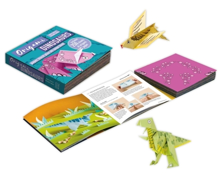 Paperback Origami Dinosaurs: Paper Block Plus 64-Page Book