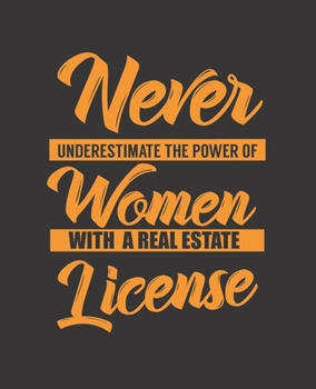 NEVER UNDERESTIMATE THE POWER OF WOMEN WITH A REAL ESTATE LICENSE: College Ruled Lined Notebook | 120 Pages Perfect Funny Gift keepsake Journal, Diary