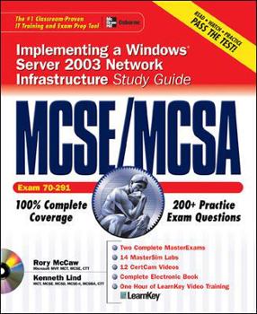 Paperback MCSE/MCSA Implementing a Windows Server 2003 Network Infrastructure: study guide (Exam 70-291) [With CDROM] Book