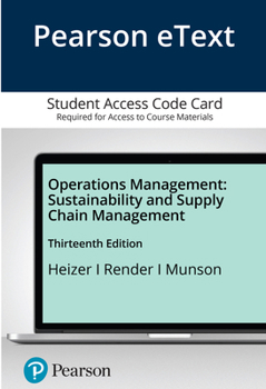 Operations Management: Sustainability and Supply Chain Management-- Access Code