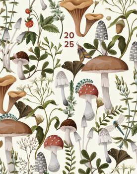 Spiral-bound Magic Mushroom 2025 7.5 X 9.5 Booklet Monthly Planner Book