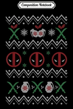 Composition Notebook: Marvel Deadpool Weapons Ugly Christmas Sweater Journal/Notebook Blank Lined Ruled 6x9 100 Pages