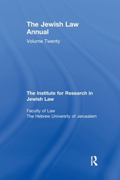 Paperback Jewish Law Annual Volume 20 Book