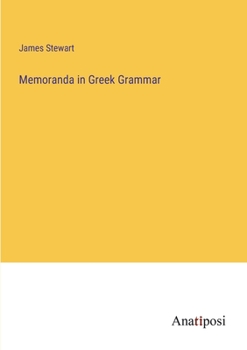 Paperback Memoranda in Greek Grammar Book