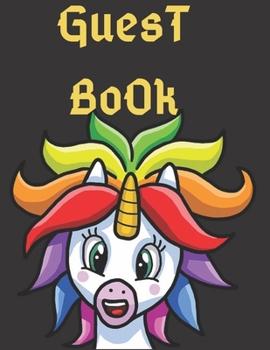 Guest Book unicorn: color unicornCover, Rustic Guest book For Wedding, for baby shower,for graduation,for birthday party,for house warming,for ... lover ,cute unicorn,celebration party