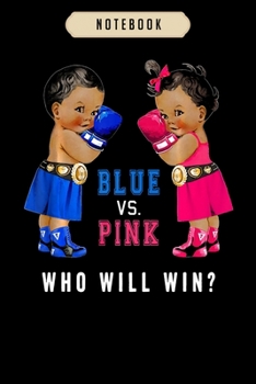 Notebook: Blue vs pink ethnic boxing babies gender reveal journal|6x9(100 pages)Blank Lined Journal For kids, student, school, women, girls, boys, men, birthday gifts|Boxer gifts Notebook