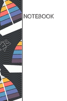 Paperback Notebook: Colorful boats and fish wrap around design notebook: 90 blank lined pages: 6x9 Book