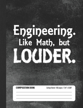 Paperback Engineering. Like Math, But Louder. Composition Book: Student College Ruled Notebook Book