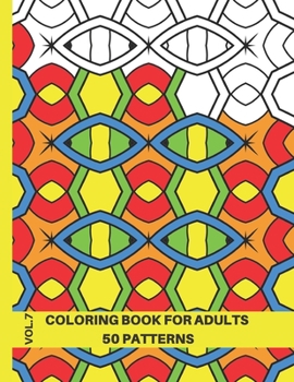 Paperback Easy Geometric Coloring Book for Adults: An Anti-stress Coloring Book for Adults, Volume 7, 8.5x11 Book