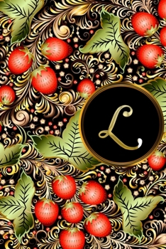 L: Initial Monogram Lined Letter Notebook, Journal & Diary for Writing & Note Taking for Girls and Women - Gold and Floral