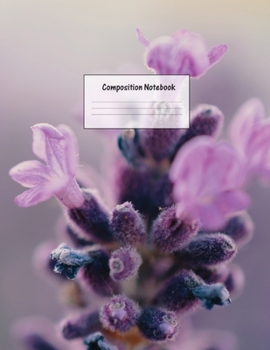 Composition Notebook: Wide Ruled Lined Paper: Large Size 8.5x11 Inches, 110 pages. Notebook Journal: Purple Zoomed Flower Workbook for Preschoolers ... Adults for School College Work Writing Notes
