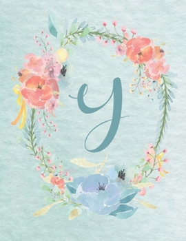Paperback 2020-2022 Calendar - Letter Y - Light Blue and Pink Floral Design: 3-Year 8.5"x11" Monthly Calendar/Planner - Personalized with Initials. Book