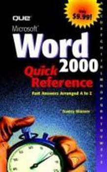 Hardcover Microsoft Word 2000 Quick Reference Book