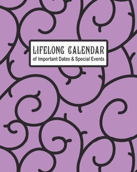 Lifelong Calendar of Important Dates & Special Events: Perpetual Calendar for Birthdays, Anniversaries and Annual Dates to Remember