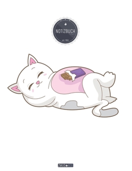 ZMUDACE Notizbuch Liniert: in DIN A4 Softcover - "ZL025 Katze Schokolade" -156 leere linierte Seiten mit pers�nlichem Register + Seitenzahlen - Zeichenbuch, Skizzenbuch, Lineatur 4, Malbuch, Notizheft