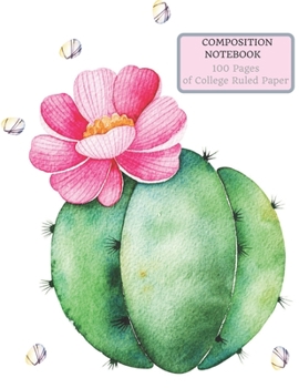 Paperback Composition Notebook 100 Pages of College Ruled Paper: Succulent Plants Themed Cover, 8.5 x 11 inches Book