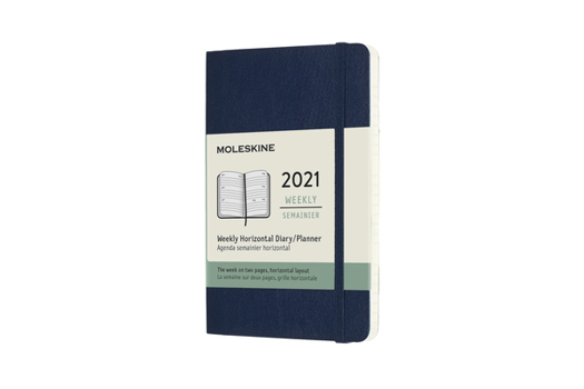 Calendar Moleskine 2021 Weekly Horizontal Planner, 12m, Pocket, Sapphire Blue, Soft Cover (3.5 X 5.5) Book