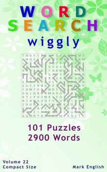 Paperback Word Search: Wiggly, 101 Puzzles, 2900 Words, Volume 22, Compact 5"x8" Size Book