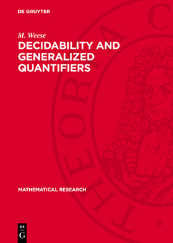 Hardcover Decidability and Generalized Quantifiers Book