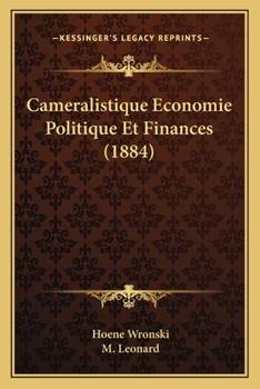 Paperback Cameralistique Economie Politique Et Finances (1884) [French] Book