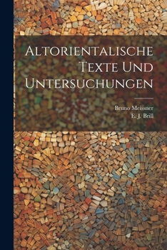 Paperback Altorientalische Texte und Untersuchungen [German] Book