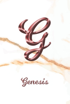 Paperback Genesis: Sketchbook - Blank Imaginative Sketch Book Paper - Letter G Rose Gold White Marble Pink Effect Cover - Teach & Practic Book