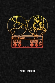 NOTEBOOK: Old school Lover Note Book Grid-lined 6x9 - Music Journal A5 Gridded - 90s Kids Planner 60s 120 Pages SQUARED - Olschool Technology Diary Vintage Tape Soft Cover - Partygoer Birthday Present