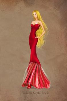 Fashion Sketchbook: Red Dress Fashion Illustration, Fashion Croquis Templates for Designers