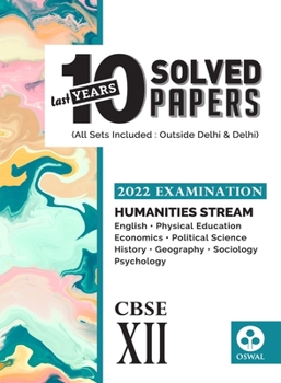 Paperback 10 Last Years Solved Papers - Humanities Stream: CBSE Class 12 for 2022 Examination Book