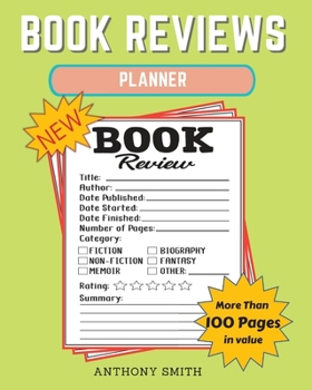 Paperback New !! Book Reviews Planner: The Ultimate Organizer For Your Existing & Future Book Library! Planner Activity Book