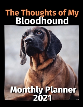 Paperback The Thoughts of My Bloodhound: Monthly Planner 2021 Book