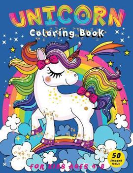 Paperback Unicorn Coloring Book: 50 Unique Designs For Kids Ages 4-8 Book