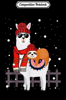 Composition Notebook: Sloth Christmas Santa Riding Santa Xmas Llama Lover Gift  Journal/Notebook Blank Lined Ruled 6x9 100 Pages