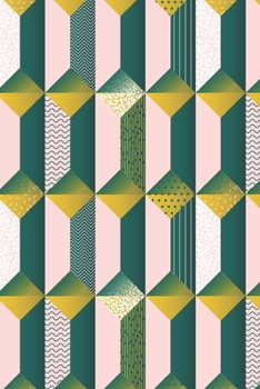 Notebook: 150 Thin-Lined Pages, Great for Students, Teachers, Professors, Dreamers, and Anyone Who Writes,  Pink and Green Abstract Geometric Pyramids Cover