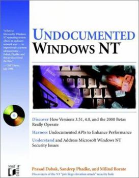 Paperback Undocumented Windows NT [With CDROM] Book