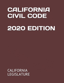 Paperback California Civil Code 2020 Edition Book