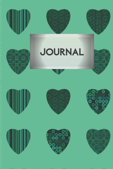 Paperback Journal: Emerald Hearts Design Cover - 100 Journal Pages with Area for Date Book