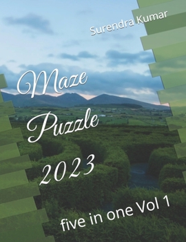 Paperback Maze Puzzle 2023: five in one Vol 1 Book