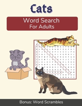 Paperback Cats Word Search For Adults: Medium Difficulty Puzzle Book for Cat Lovers and Owners [Large Print] Book